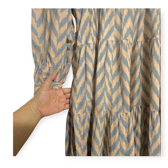 Ulla Johnson Georgina Midi Dress Sz 2, Beige & Gray - Picture 11 of 15